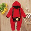 Custom Baby Jump Suit with Hoodie and Socks Camera RED 1