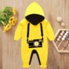 Custom Baby Jump Suit with Hoodie and Socks Camera YELLOW 1