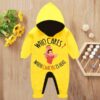 Custom Baby Jump Suit with Hoodie and Socks Chachu Cares YELLOW 1