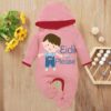 Custom Baby Jump Suit with Hoodie and Socks First Eid PINK 1