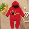 Custom Baby Jump Suit with Hoodie and Socks Handsome Daddy RED 1