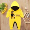 Custom Baby Jump Suit with Hoodie and Socks Handsome Daddy YELLOW 1