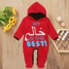 Custom Baby Jump Suit with Hoodie and Socks Khala BesT RED 1
