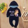 Custom Baby Jump Suit with Hoodie and Socks Khala Jaan BLUE 1