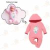 Custom Baby Jump Suit with Hoodie and Socks Kitty PINK 2 1
