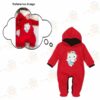 Custom Baby Jump Suit with Hoodie and Socks Kitty RED 2 1