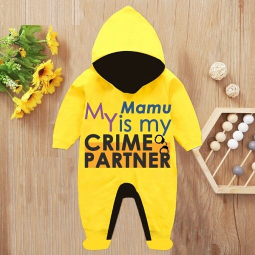 Custom Baby Jump Suit with Hoodie and Socks Mamu Partner YELLOW 1