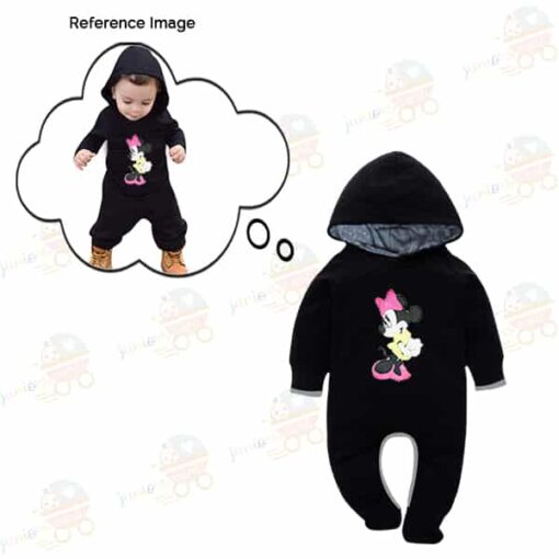Custom Baby Jump Suit with Hoodie and Socks Minnie BLACK 2 1