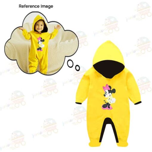 Custom Baby Jump Suit with Hoodie and Socks Minnie YELLOW 2 1