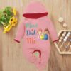 Custom Baby Jump Suit with Hoodie and Socks Mom Dad PINK 1