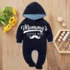 Custom Baby Jump Suit with Hoodie and Socks Mommys Man BLUE 1