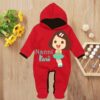 Custom Baby Jump Suit with Hoodie and Socks Nanni Pari RED 1