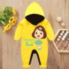 Custom Baby Jump Suit with Hoodie and Socks Nanni Pari YELLOW 1