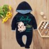 Custom Baby Jump Suit with Hoodie and Socks Selfie Baby BLUE 1