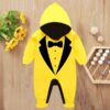 Custom Baby Jump Suit with Hoodie and Socks Suit YELLOW 1