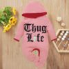 Custom Baby Jump Suit with Hoodie and Socks Thug Life PINK 1