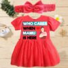 Customised Frock with Headband Mamu Cares RED 1 1