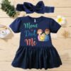 Customised Frock with Headband Mom Dad BLUE 1 1