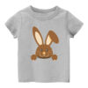Customized T Shirt Brown Rabbit Grey