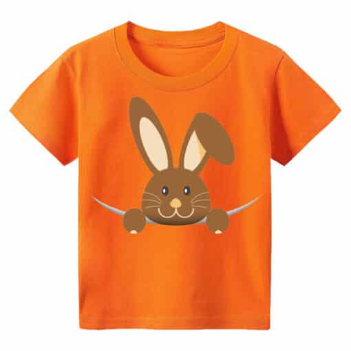 Customized T Shirt Brown Rabbit Orange