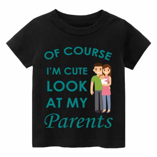 Customized T Shirt Cute Parents Black