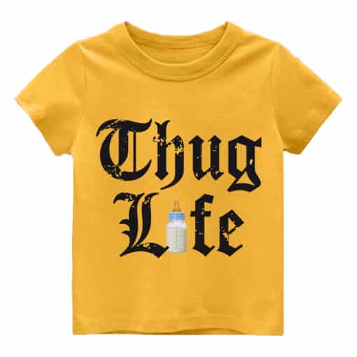Customized T Shirt Thug Life Gold