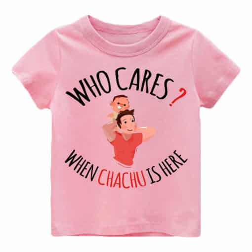 Customized T Shirt Who Cares When Chachu Is Here Pink