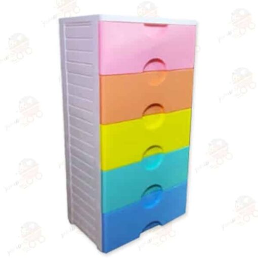 Fancy Multi Colour Kids Cupboard 5 Drawers L38 W56 H107 Cms 1 1