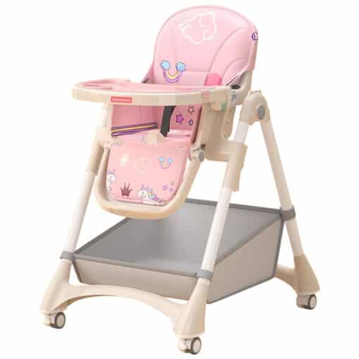 Fisher Price I PP Adjustable Feeding High Chair With Wheels Pink 1