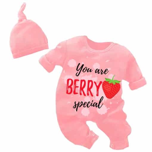 Full Body Romper With Cap Your Are Berry Special Pink