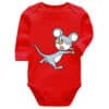 Full Sleeves Mouse Romper Red