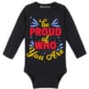 Full Sleeves Romper Be Proud Of Who You Are Black
