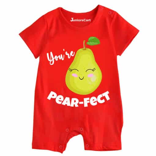 Half Romper Your Are Pearfect Red