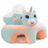 Learn to Sit with Back Support 3D Character Baby Floor Seat Blue Unicorn.