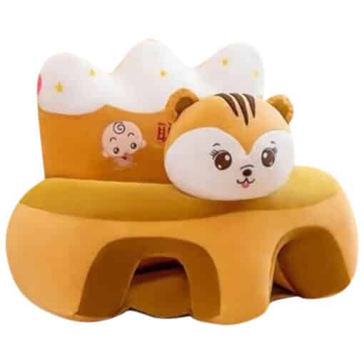 Learn to Sit with Back Support 3D Character Baby Floor Seat Brown Squirrel.