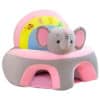 Learn to Sit with Back Support 3D Character Baby Floor Seat Grey Pink Elephant.