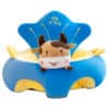 Learn to Sit with Back Support Baby Character Floor Seat with Side Handles Blue Cow.