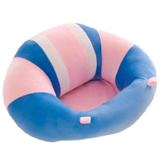 Learn to Sit with Back Support Baby Floor Seat Blue Pink White.