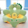 Learn to Sit with Back Support Baby Floor Seat Long Back Cute Character GREEN1