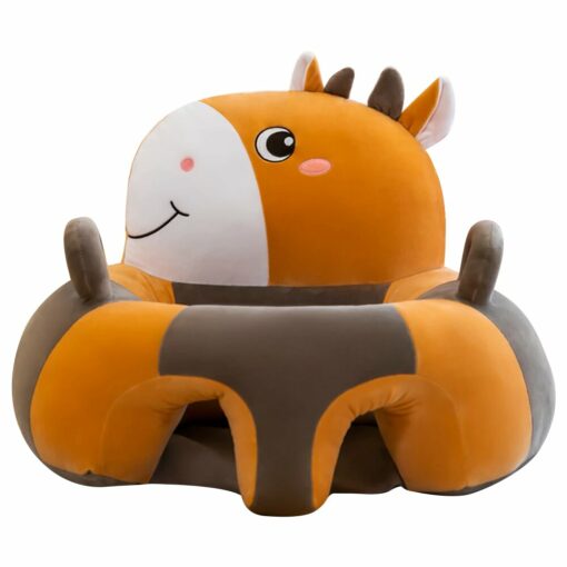 Learn to Sit with Back Support Baby Floor Seat New Side Face Brown Grey Donkey