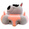 Learn to Sit with Back Support Baby Floor Seat New Side Face Grey Pink Fox.