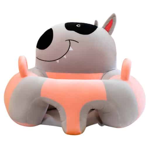 Learn to Sit with Back Support Baby Floor Seat New Side Face Grey Pink