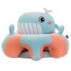 Learn to Sit with Back Support Baby Floor Seat New Side Face Light Blue Pink Whale.