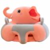 Learn to Sit with Back Support Baby Floor Seat New Side Face Pink Grey Elephant