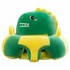 Learn to Sit with Back Support Baby Floor Seat Side Face Green Yellow Crocodile