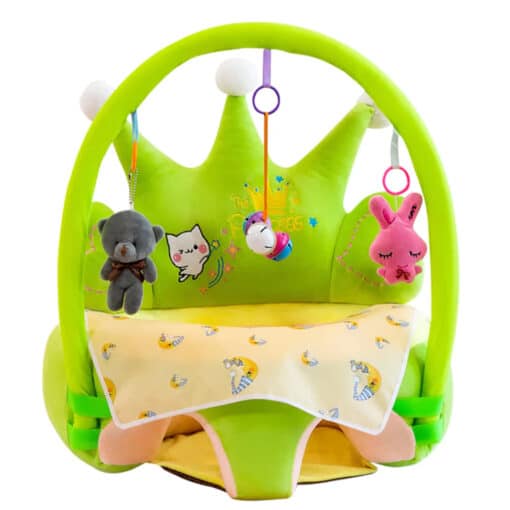 Learn to Sit with Back Support Baby Floor Seat with Toy Bar Green Crown Princess.