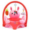 Learn to Sit with Back Support Baby Floor Seat with Toy Bar PINK BUNNY.