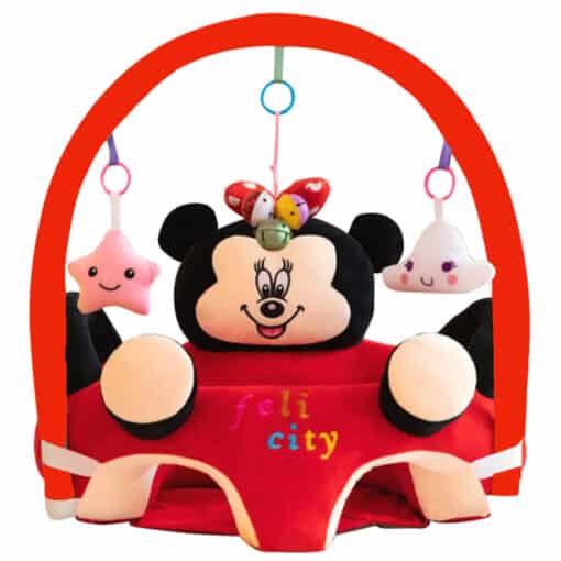 Learn to Sit with Back Support Baby Floor Seat with Toy Bar RED BLACK MICKEY.
