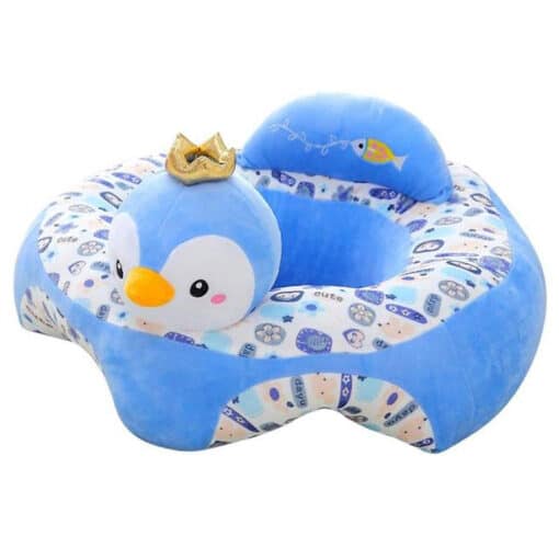 Learn to Sit with Back Support Character Baby Floor Seat Blue Penguin.