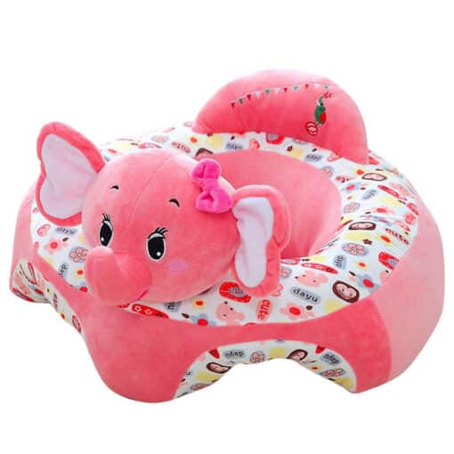 Learn to Sit with Back Support Character Baby Floor Seat Pink Elephant Multi.